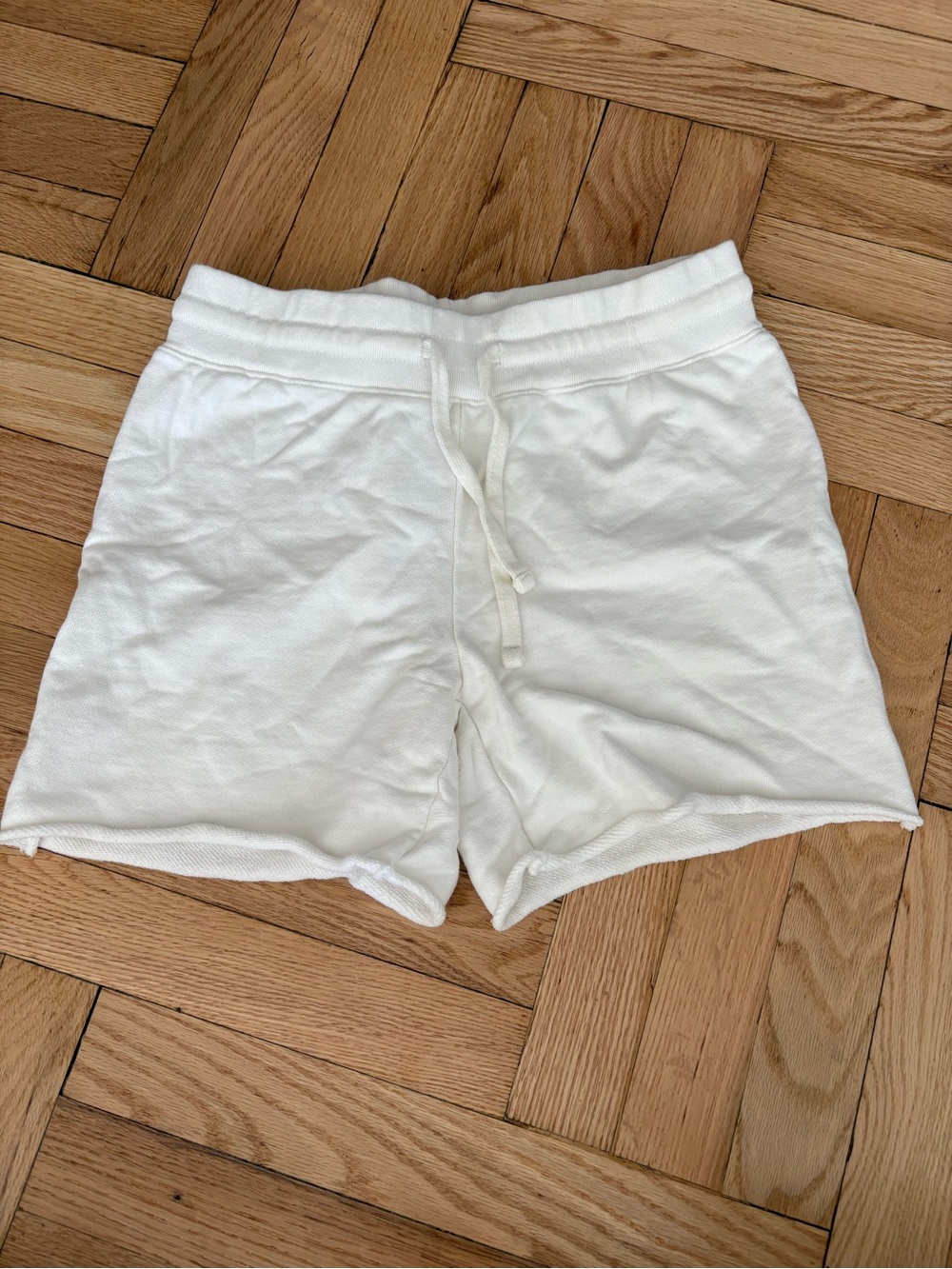Women's White Drawstring Lounge Shorts